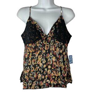 Free People Intimately Little Dreams Camisole Top Size XS Black Floral Satin